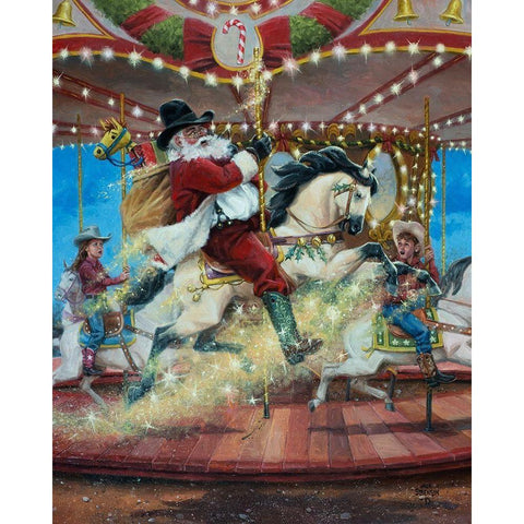 Merry Go Round Black Modern Wood Framed Art Print with Double Matting by Sorenson, Jack