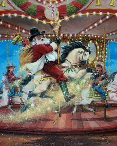 Merry Go Round White Modern Wood Framed Art Print with Double Matting by Sorenson, Jack