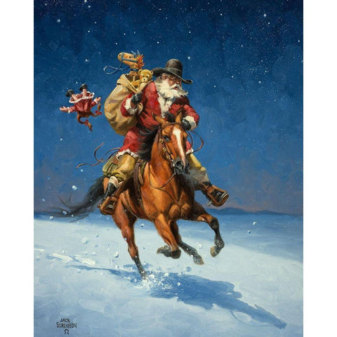 Midnight Rider White Modern Wood Framed Art Print by Sorenson, Jack