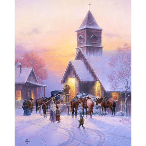 Sunday Service White Modern Wood Framed Art Print by Sorenson, Jack