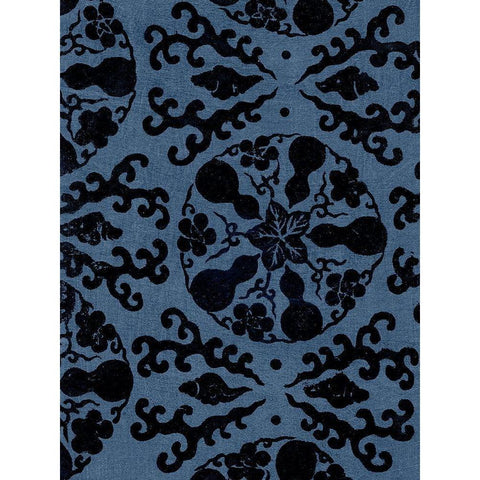 Japanese Patterns VI Black Modern Wood Framed Art Print by Baxter Mill Archive