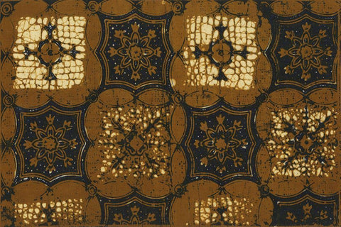 Ethnic Batik V Black Ornate Wood Framed Art Print with Double Matting by Baxter Mill Archive