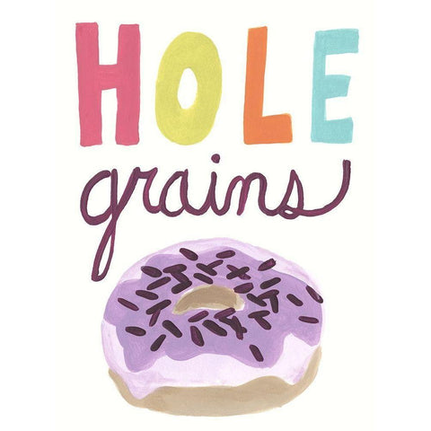 Happy Donuts I White Modern Wood Framed Art Print by Vess, June Erica