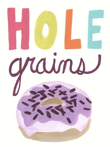 Happy Donuts I White Modern Wood Framed Art Print with Double Matting by Vess, June Erica