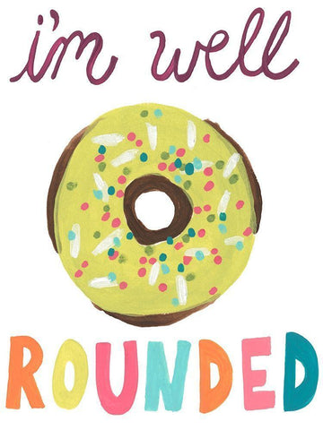 Happy Donuts II White Modern Wood Framed Art Print with Double Matting by Vess, June Erica