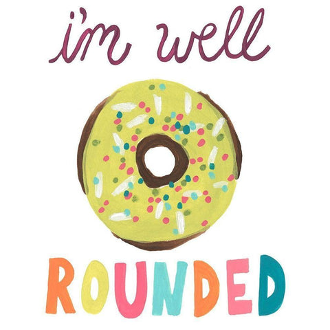 Happy Donuts II Black Modern Wood Framed Art Print by Vess, June Erica