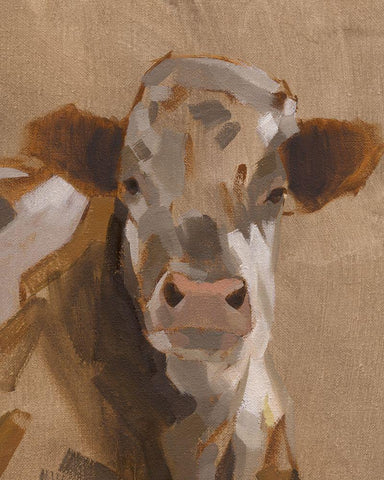 East End Cattle II White Modern Wood Framed Art Print with Double Matting by Green, Jacob