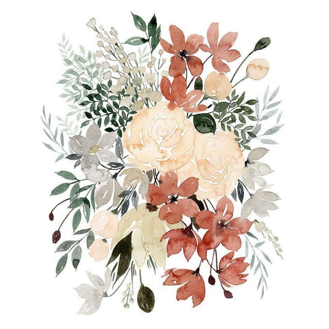 Dried Bouquet II White Modern Wood Framed Art Print by Popp, Grace