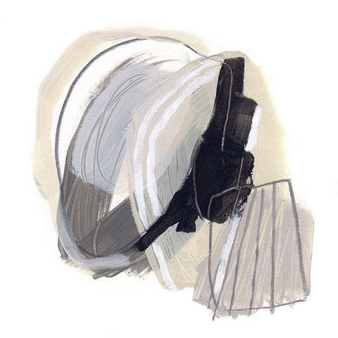 Circular Balance I White Modern Wood Framed Art Print with Double Matting by Vess, June Erica