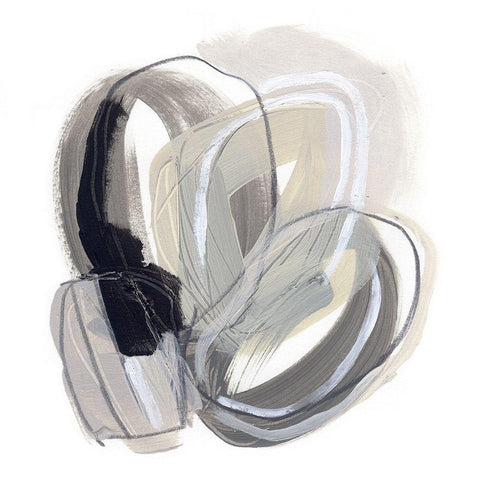 Circular Balance III Black Modern Wood Framed Art Print with Double Matting by Vess, June Erica