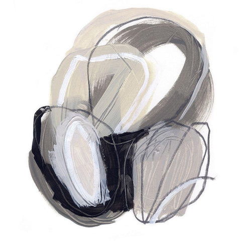 Circular Balance IV Black Modern Wood Framed Art Print with Double Matting by Vess, June Erica