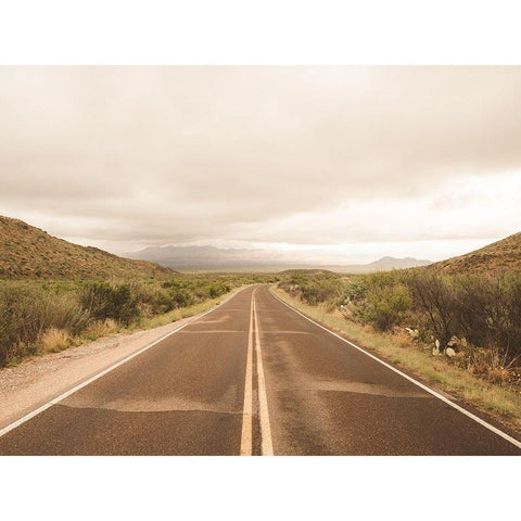 Where the Road Leads II Black Modern Wood Framed Art Print by Quintero, Sonja