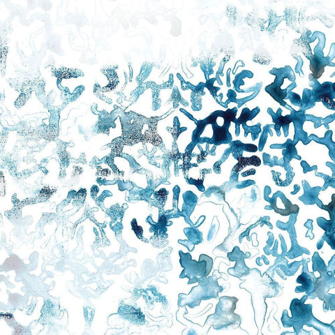 Blue Reverie II White Modern Wood Framed Art Print with Double Matting by Vess, June Erica