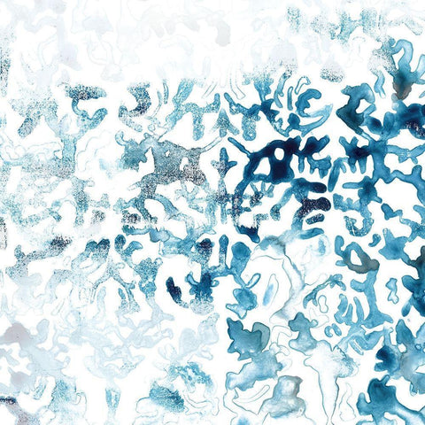 Blue Reverie II Black Modern Wood Framed Art Print with Double Matting by Vess, June Erica