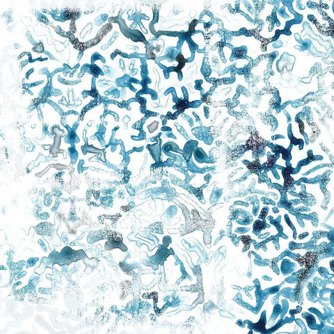 Blue Reverie III White Modern Wood Framed Art Print by Vess, June Erica