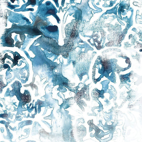 Blue Reverie IV White Modern Wood Framed Art Print by Vess, June Erica