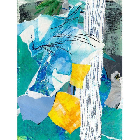 Reclaimed Collage I Black Modern Wood Framed Art Print by Moore, Regina
