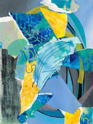 Reclaimed Collage II White Modern Wood Framed Art Print with Double Matting by Moore, Regina
