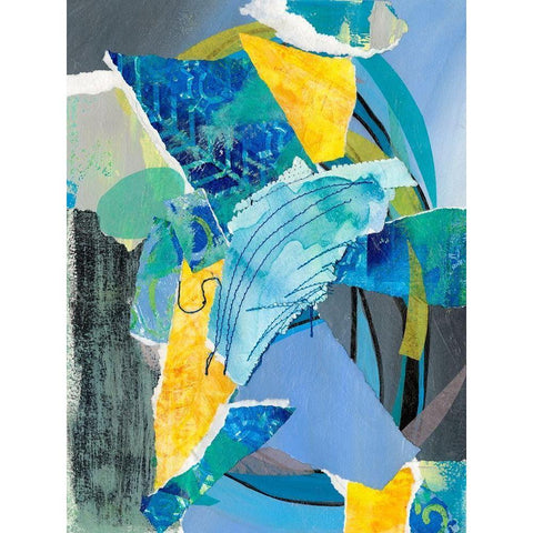 Reclaimed Collage II Black Modern Wood Framed Art Print with Double Matting by Moore, Regina