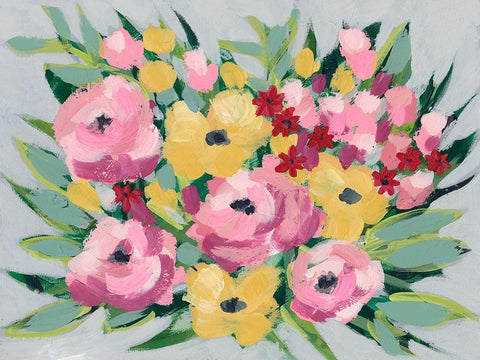 Spring Array II Black Ornate Wood Framed Art Print with Double Matting by Moore, Regina