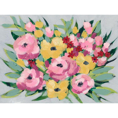 Spring Array II Black Modern Wood Framed Art Print with Double Matting by Moore, Regina