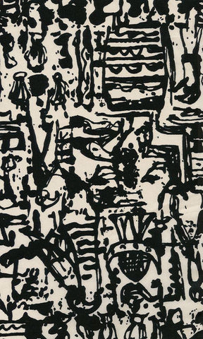 Graphic Mod Abstract II Black Ornate Wood Framed Art Print with Double Matting by Baxter Mill Archive