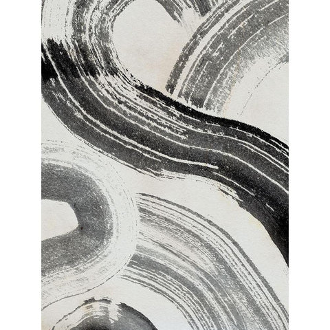 Zen Flow III Black Modern Wood Framed Art Print with Double Matting by Parker, Jennifer Paxton