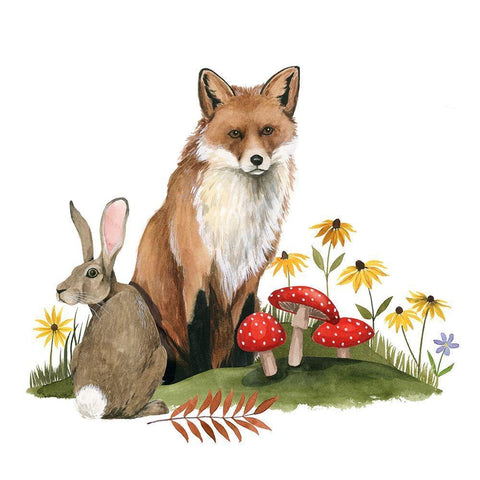 September Forest I White Modern Wood Framed Art Print with Double Matting by Popp, Grace