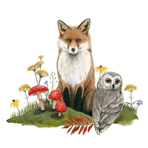 September Forest II White Modern Wood Framed Art Print with Double Matting by Popp, Grace