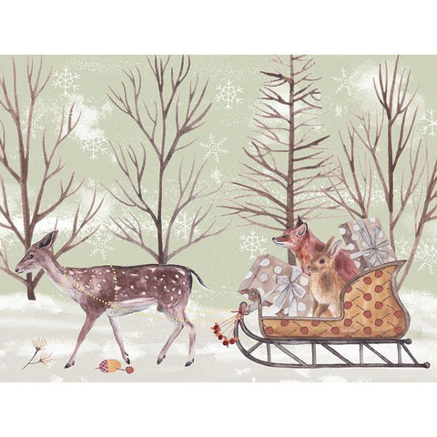 Christmas Time II White Modern Wood Framed Art Print by Wang, Melissa