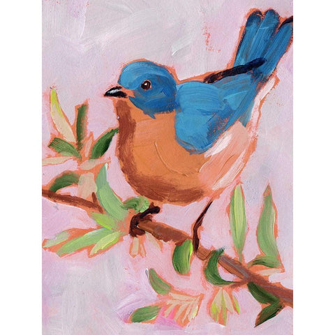 Painted Songbird I White Modern Wood Framed Art Print by Parker, Jennifer Paxton