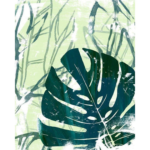 Palm Pastiche I White Modern Wood Framed Art Print by Vess, June Erica