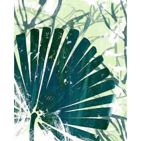 Palm Pastiche II White Modern Wood Framed Art Print by Vess, June Erica