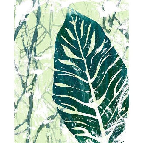 Palm Pastiche III White Modern Wood Framed Art Print by Vess, June Erica