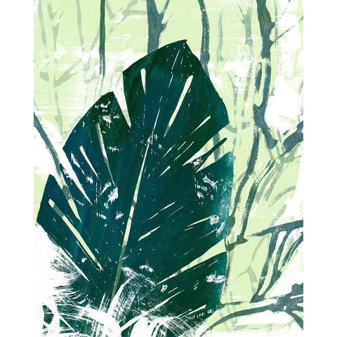 Palm Pastiche IV Black Modern Wood Framed Art Print with Double Matting by Vess, June Erica