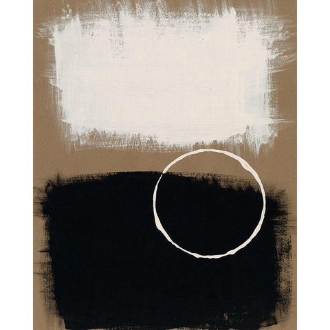 Neutral Rings II White Modern Wood Framed Art Print by Moore, Regina