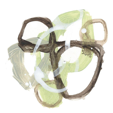 Verdigris Circuit II White Modern Wood Framed Art Print with Double Matting by Vess, June Erica