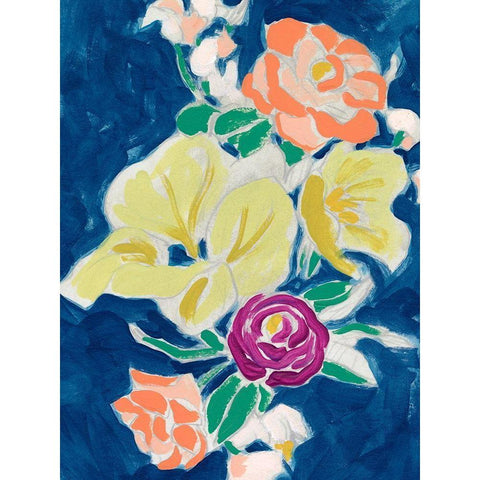 Paintbox Floral II Black Modern Wood Framed Art Print by Vess, June Erica