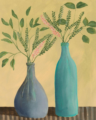 Bottle Vignette I Black Ornate Wood Framed Art Print with Double Matting by Moore, Regina