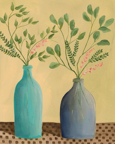 Bottle Vignette II Black Ornate Wood Framed Art Print with Double Matting by Moore, Regina