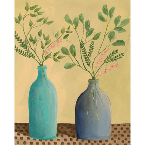 Bottle Vignette II Black Modern Wood Framed Art Print by Moore, Regina