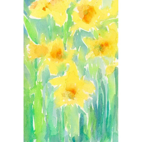 Daffodils I Black Modern Wood Framed Art Print by Dixon, Samuel