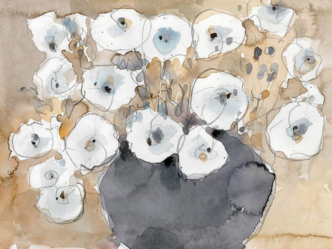 Another White Blossom I White Modern Wood Framed Art Print with Double Matting by Dixon, Samuel