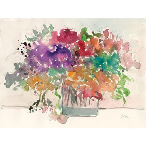 Mix Flowers I Black Modern Wood Framed Art Print by Dixon, Samuel