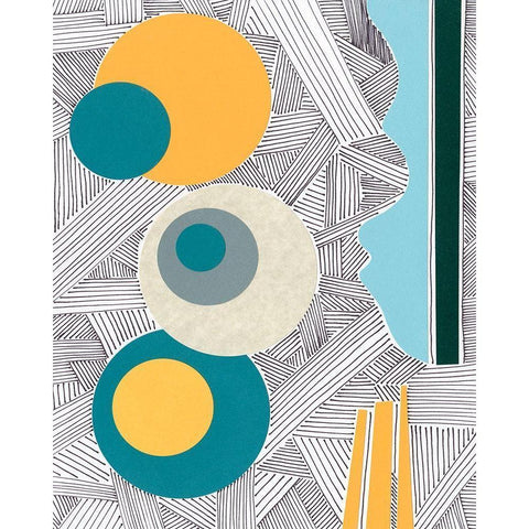 Lines and Shapes I White Modern Wood Framed Art Print by Moore, Regina