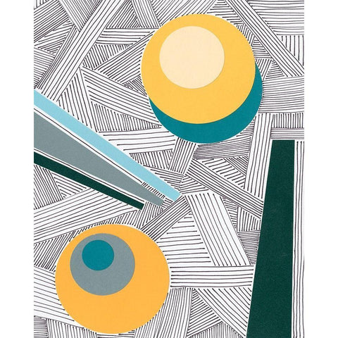 Lines and Shapes II White Modern Wood Framed Art Print by Moore, Regina