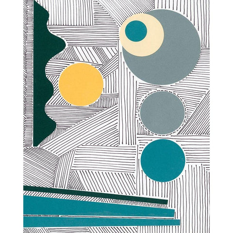 Lines and Shapes III Black Modern Wood Framed Art Print by Moore, Regina