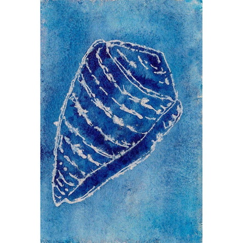 Cerulean Shells II White Modern Wood Framed Art Print by Moore, Regina