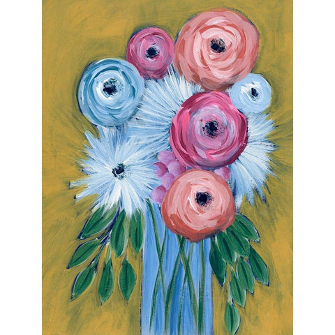 Fictitious Floral I White Modern Wood Framed Art Print by Moore, Regina
