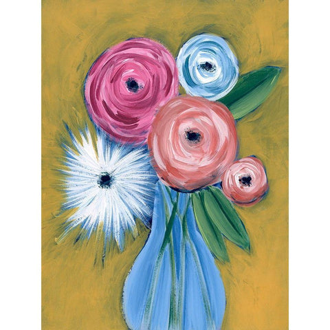 Fictitious Floral II Black Modern Wood Framed Art Print with Double Matting by Moore, Regina
